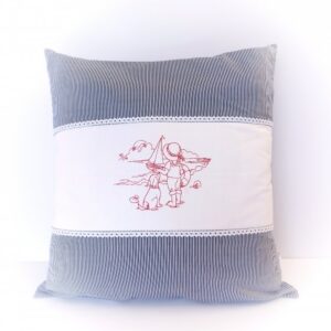 Polštář Modrý proužek s chlapečkem