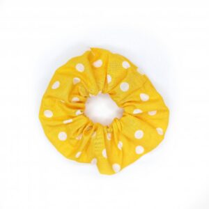 Scrunchie gumička Žlutá s puntíky