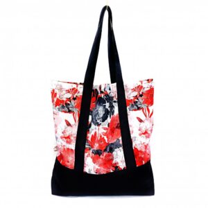 Nákupka z kočárkoviny Květy červenošedé