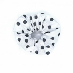 Scrunchie gumička Bílá s puntíky