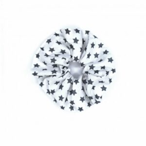 Scrunchie gumička Hvězdičky na bílé