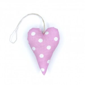 Dekorace Srdíčko Puntíky na růžové