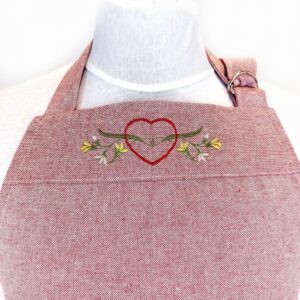 Zástěra Starorůžová se srdcem