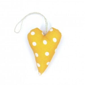 Dekorace Srdíčko Puntíky na žluté