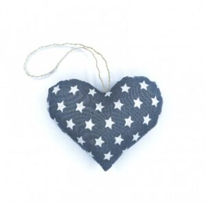 Dekorace Srdíčko Hvězdičky na šedé