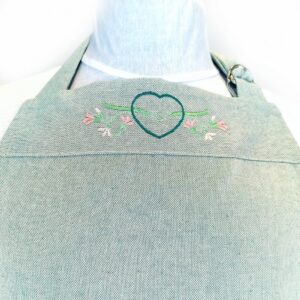 Zástěra Zelenkavá se srdcem