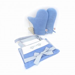 Dárková sada Zástěra + chňapky BLANKYT s výšivkou